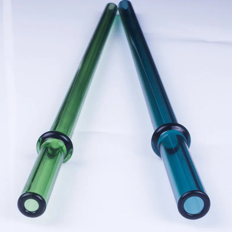 Afralia™ Glass Bent Straw 200mm - Reusable Cold Beverage Drinking Straw