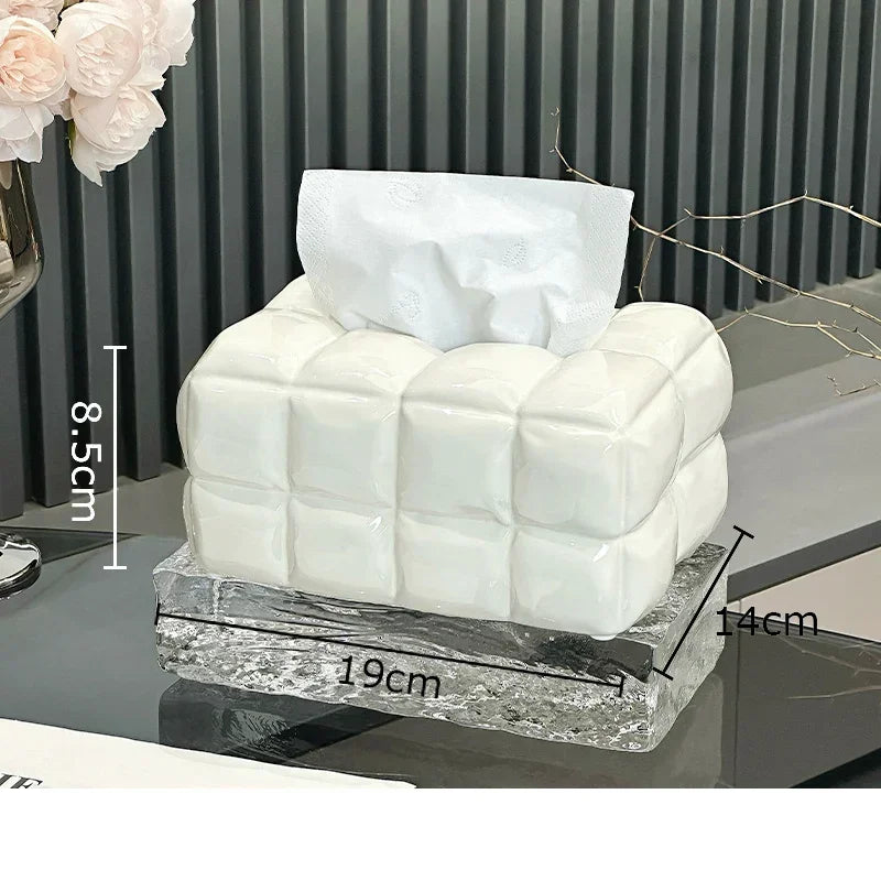 Afralia™ Ceramic Bread Tissue Box Desk Decoration Paper Towel Case