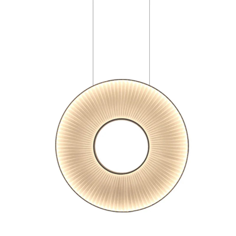 Afralia™ Dix Heures Round Fabric LED Pendant Light for Parlor, Hotel, and Dining Room