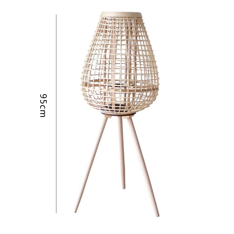 Afralia™ Wood Stand Candle Holders Japanese Nordic Style Lantern Modern Home Decor