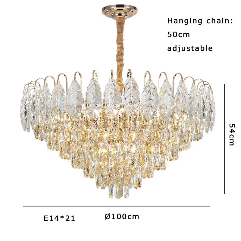 Afralia™ Brilliance Crystal Chandelier for Luxe Living & Dining Rooms.