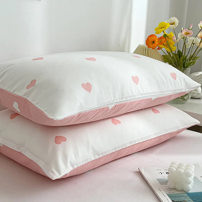 Afralia™ Love Printed Pillowcase Set - Simple Style, 2Pcs