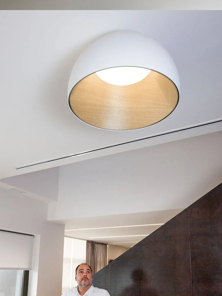 Afralia™ Nordic Wood Grain Ceiling Lamp for Living Room Bedroom, Minimalist Designer Art Lighting