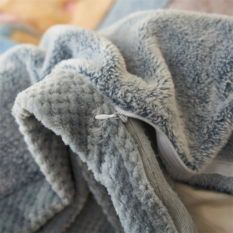 Afralia™ Dual-Layer Winter Velvet Duvet Cover - Soft & Warm Double-Sided Quilt Blanket