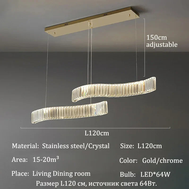 Afralia™ Crystal Chandelier: Stylish LED Lighting for Dining Room and Bar Decor
