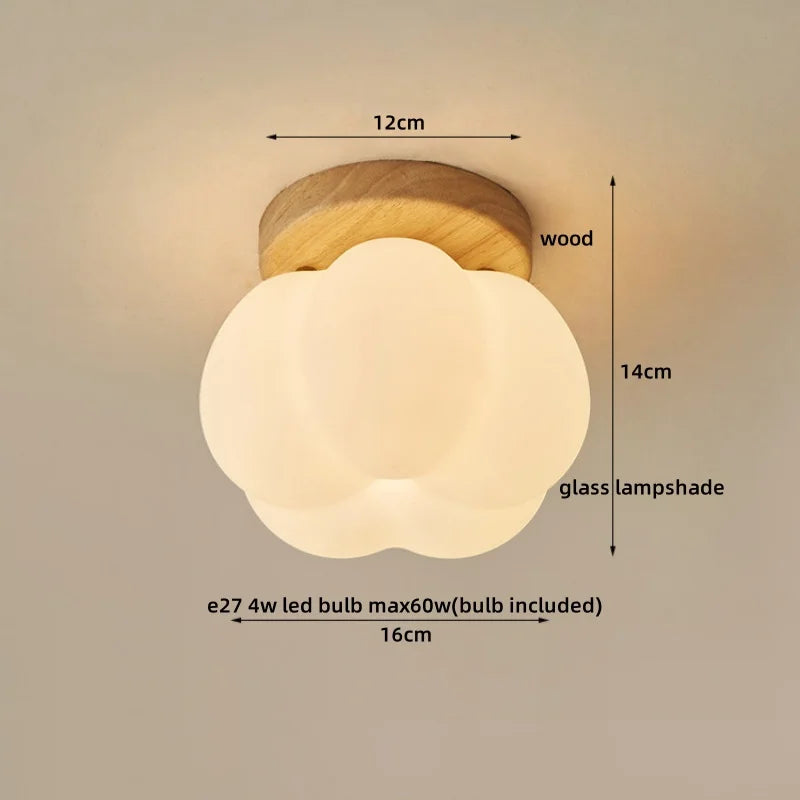 Afralia™ Walnut Copper LED Ceiling Light Modern Home Lighting Luminaria