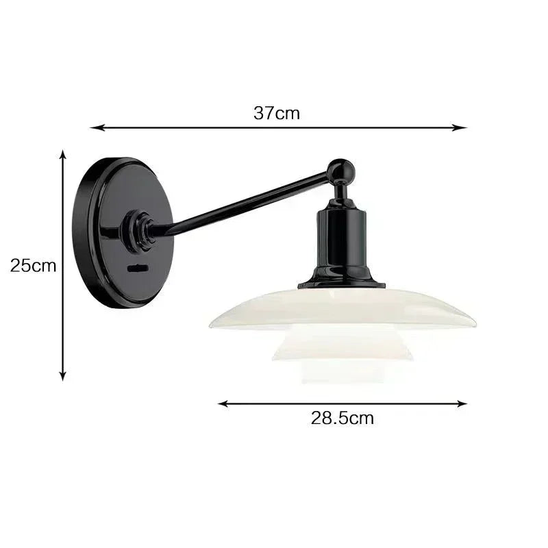 Afralia™ Glass Wall Sconce Light for Bedroom with Replaceable E27 Bulb