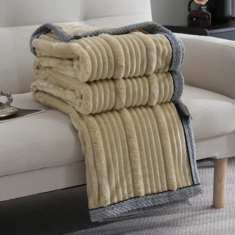 Afralia™ Light Luxury Sofa Blanket for Autumn/Winter, Cozy Office and Bedroom Blanket