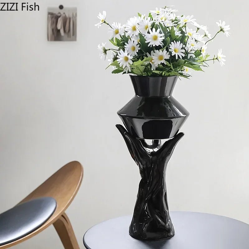 Afralia™ Floral Vase Desk Decoration Artificial Flowers Room Decor