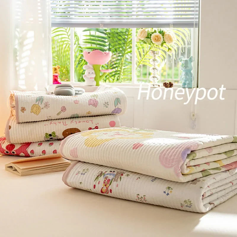 Afralia™ Cartoon Pattern Cotton Single Mattress Mat: Summer Comfort & Non-Slip Performance