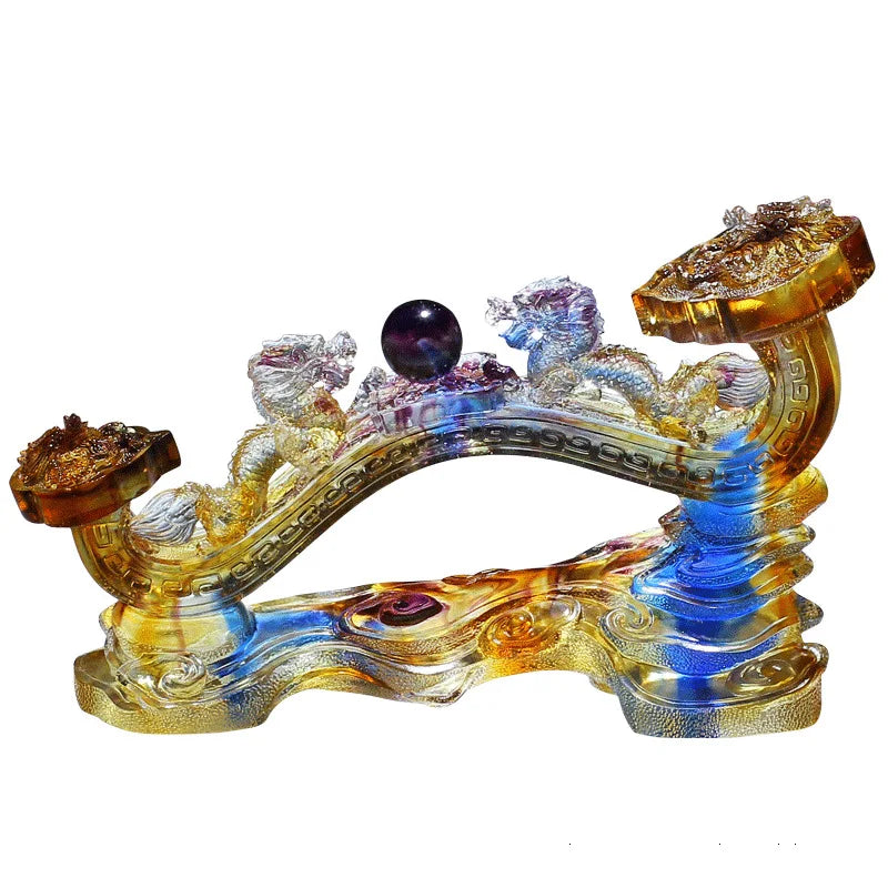 Afralia™ Pearl Glass Ruyi Ornament: Good Living Room Decoration, New Home Gift