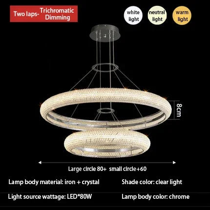 Afralia™ Crystal Chandelier Chrome Light LED Ceiling Lights for Modern Luxury Décor