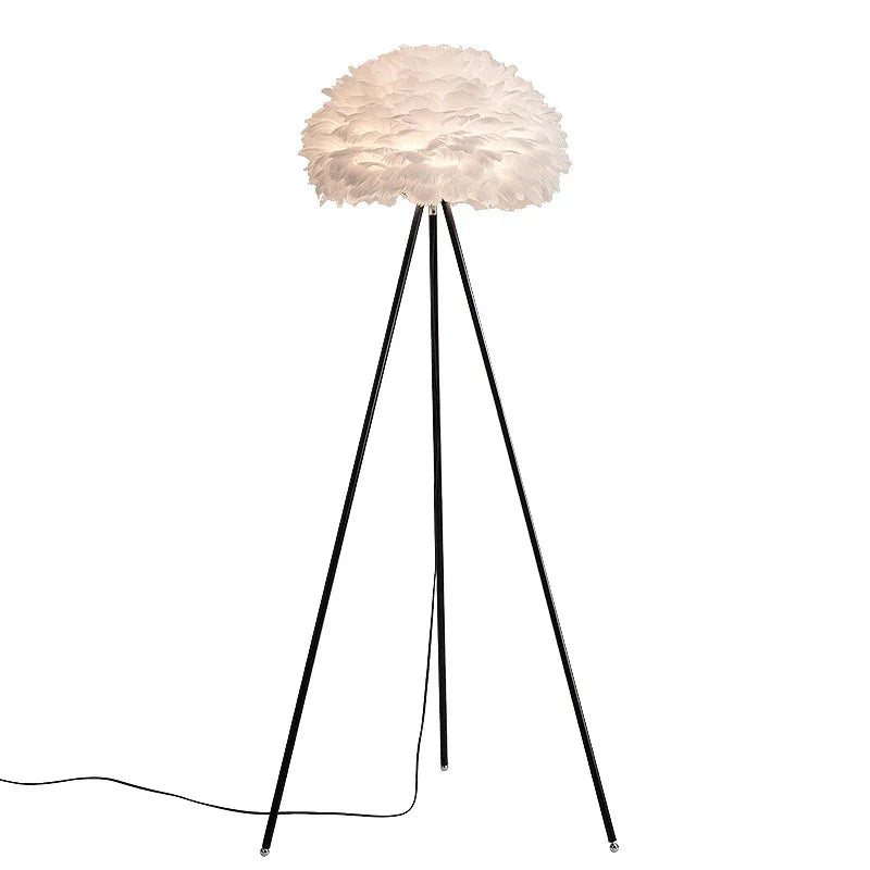 Afralia™ Nordic Feather Floor Lamp for Bedroom and Living Room Lighting