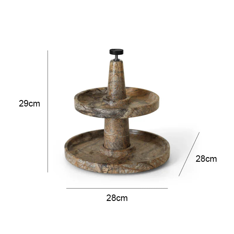 Afralia™ Marble 2 Tier Serving Tray Cupcake Stand Wedding Tea Party Dessert Stand