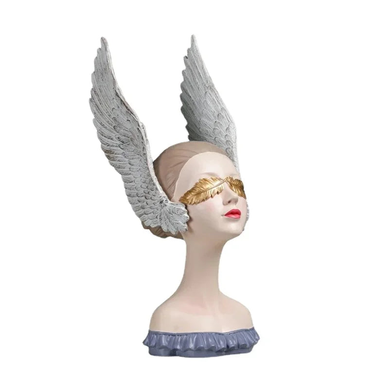 Afralia™ Angel Girl Statue with Dreams, Room Decor Sculptures, Birthday Gift