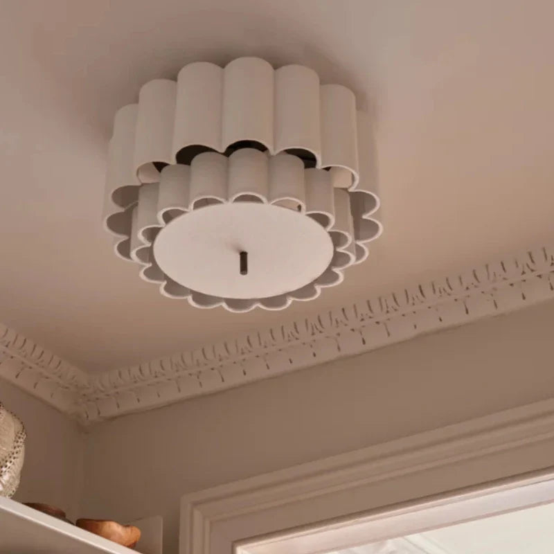 Afralia™ Scalloped Fabric Chandelier Retro Bohemia Pendant Lamp for Living Dining Bedroom