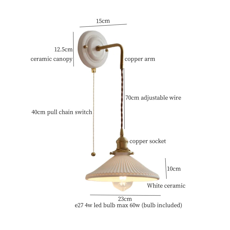 Afralia™ Polka Dot Ceramic LED Wall Lamp Adjustable Wire Interior Wall Sconces