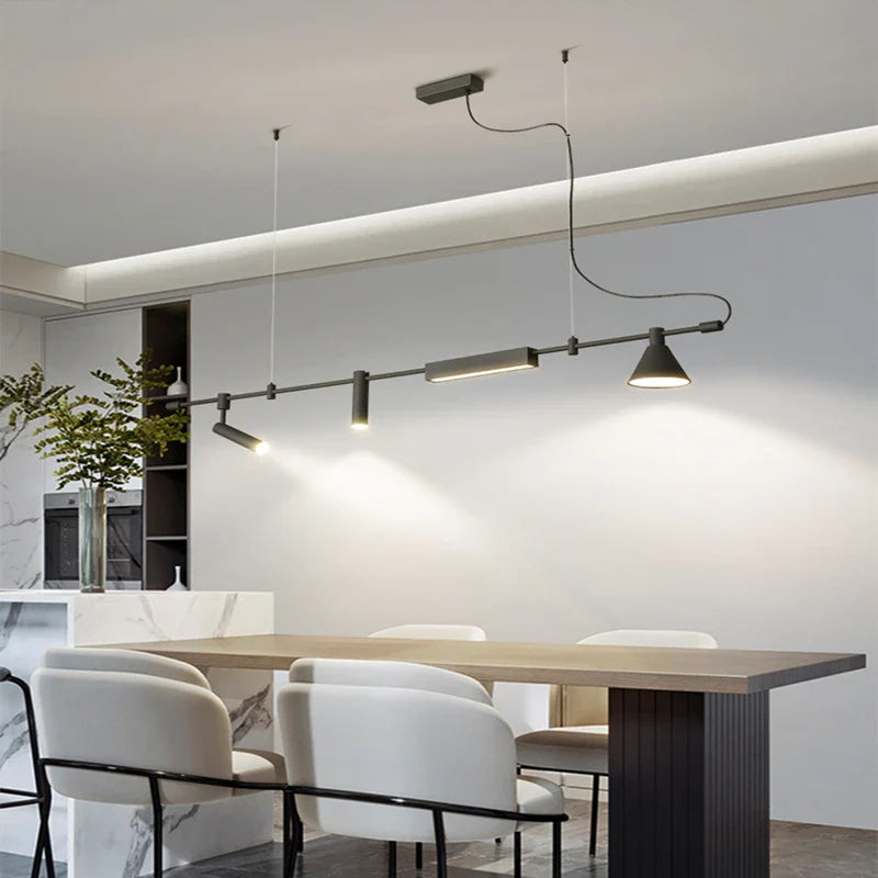 Afralia™ Nordic Black Chandelier: Modern LED Pendant Light for Dining Room, Kitchen, Living Room