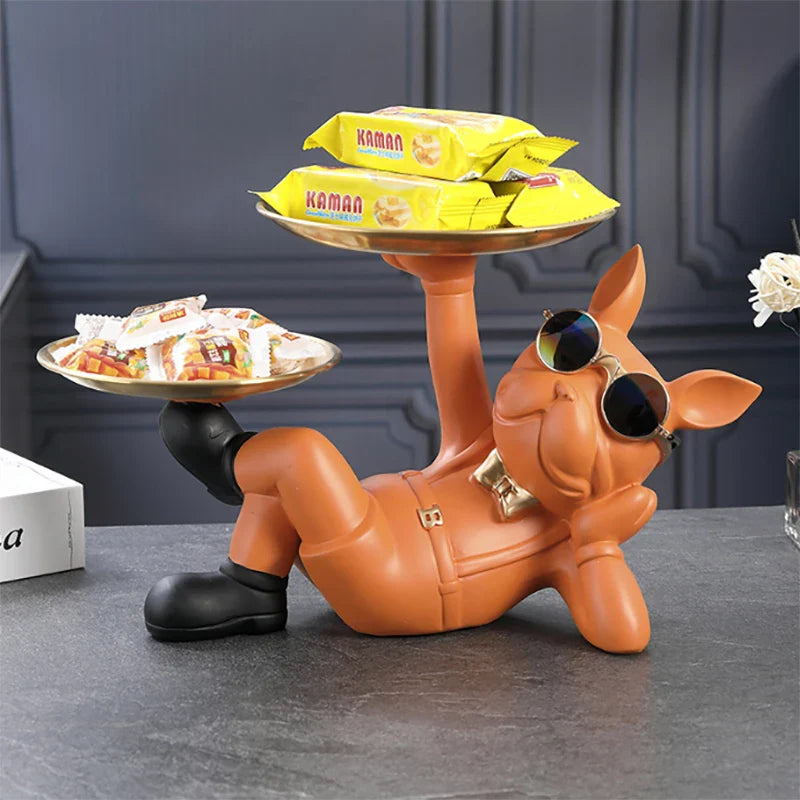 Afralia™ Bulldog Animal Figurine: Cool Dog Statue for Stylish Home Decor