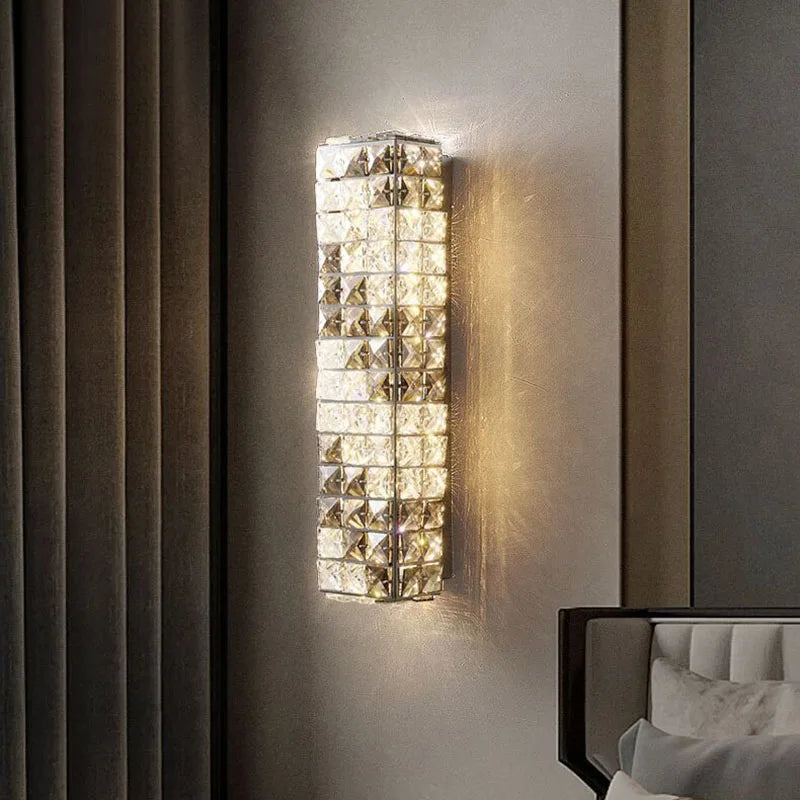 Afralia™ Crystal Mosaic Wall Lamp: Elegant LED Lighting for Living Room, Bedroom, and Hotel Lobby