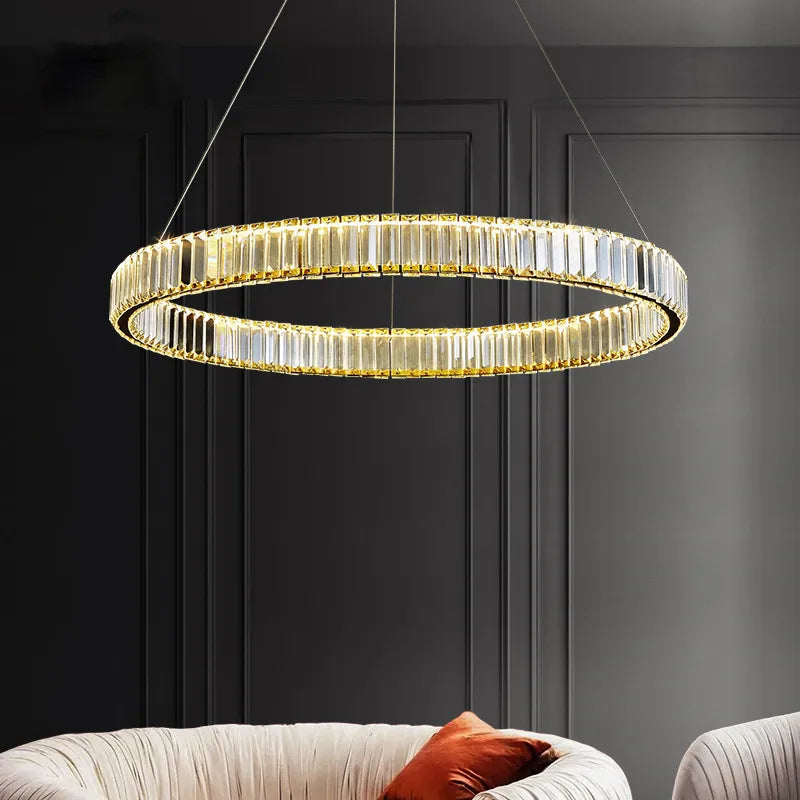 Afralia™ Modern Crystal LED Ceiling Chandelier for Living Room and Dining Room