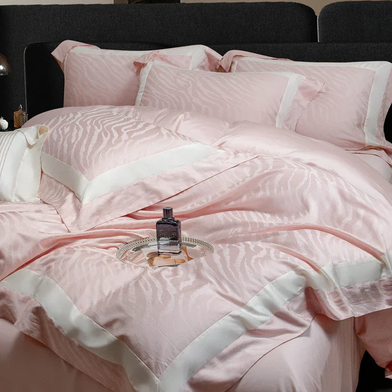 Afralia™ Soft Silky Jacquard Bedding Set - Duvet, Sheet, Pillowcase
