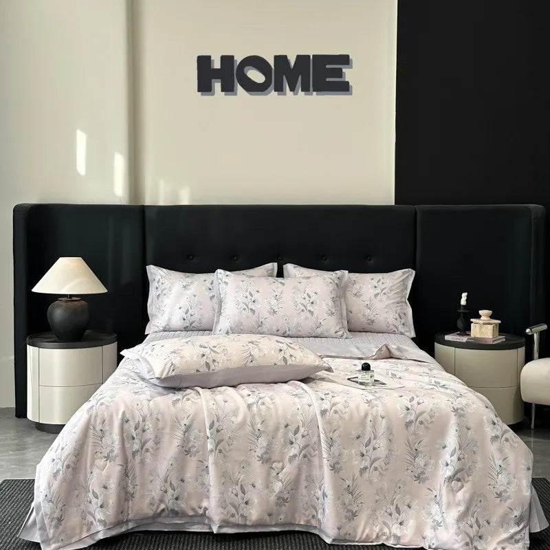 Afralia™ Cool Silk Summer Quilt Set with Sheets & Pillowcases