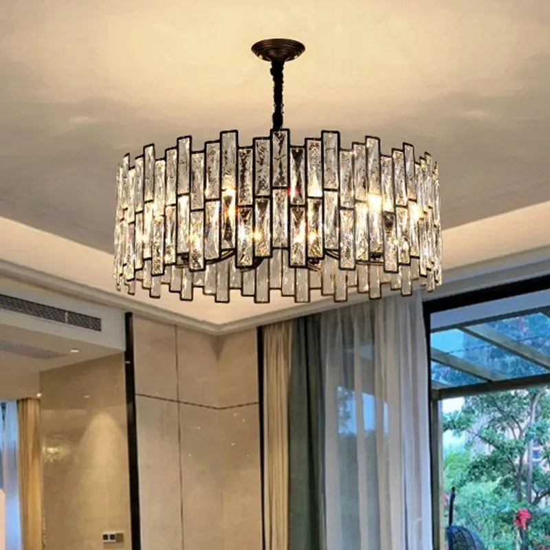 Afralia™ Luxury Crystal Chandeliers: Modern LED Pendant Lights for Living Room and Kitchen Island