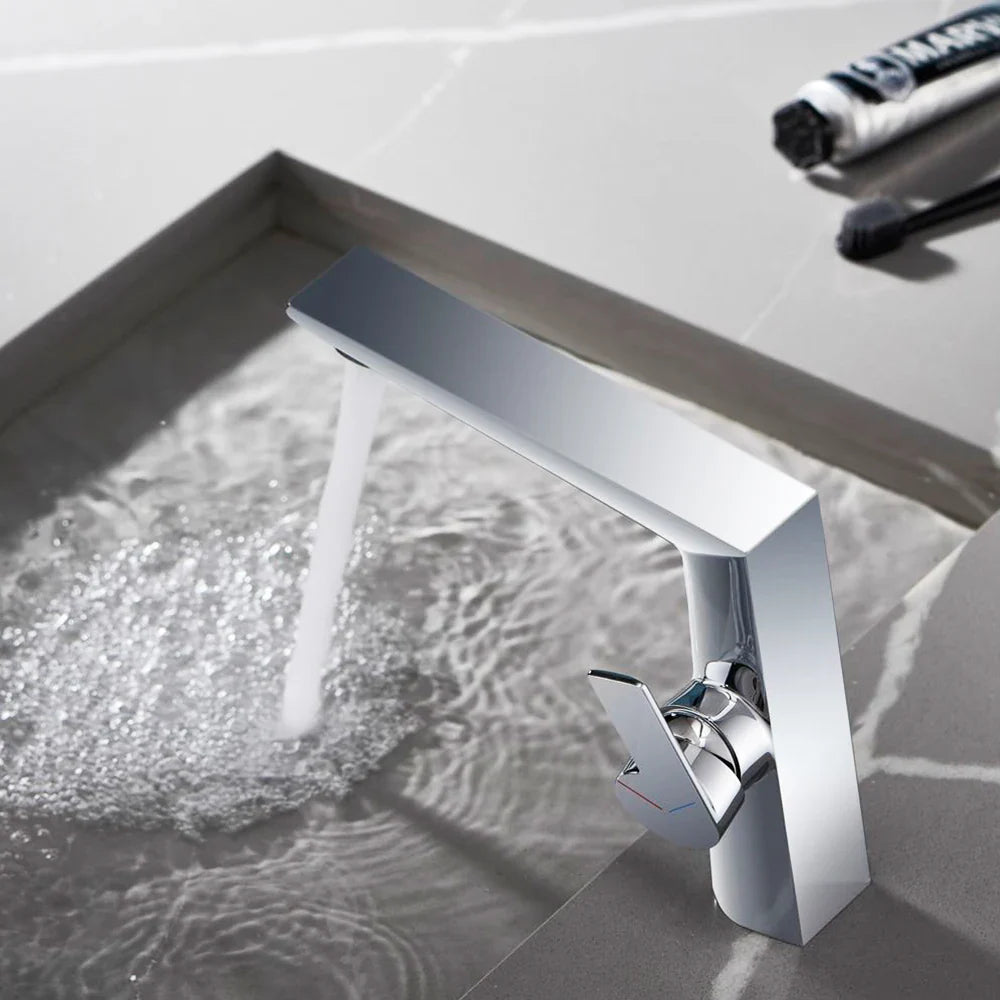 Afralia™ Gold Basin Faucet Single Handle Bathroom Sink Mixer Tap Brushed Gold