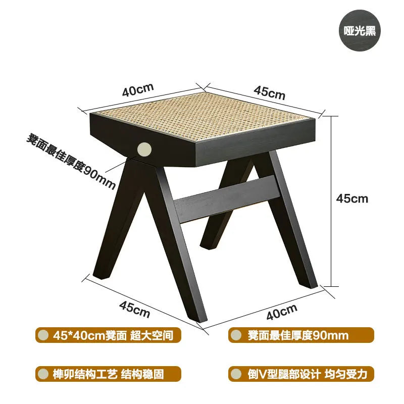 Afralia™ Oak Wood Hallway Ottoman: Modern Nordic Footrest for Bedroom and Entrance Hall