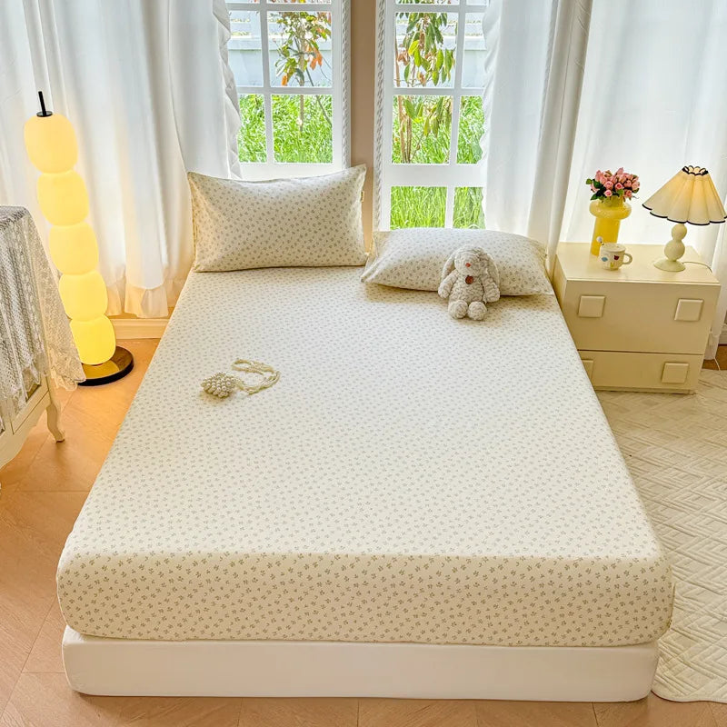 Afralia™ Queen Double Fitted Bed Sheet Coarse Cloth Mattress Cover - High-Quality Print