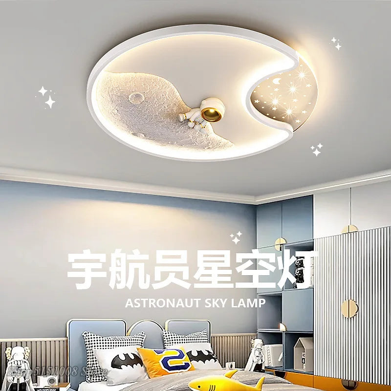 Afralia™ Astronaut Moon Acrylic Ceiling Lamp: Modern Lighting for Home, Office, and Cafe