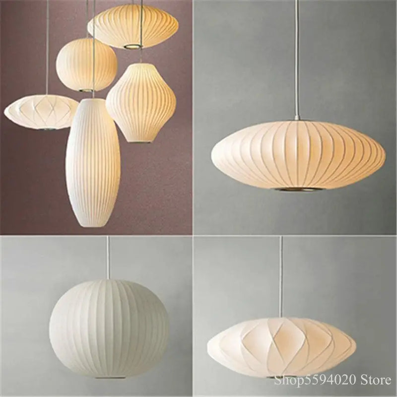 Afralia™ Silk Pendant Lights: Modern Japanese Style for Staircase, Restaurant, and Shop Lighting