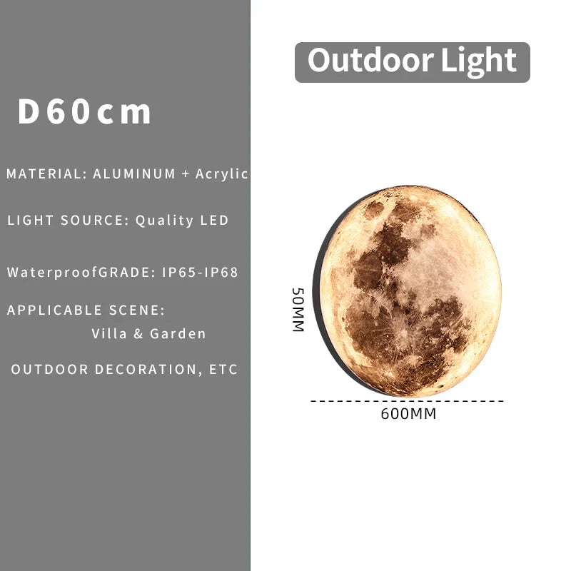 Afralia™ Moon Aluminum Wall Lamp for Outdoor Waterproof IP65 Decorative Lighting