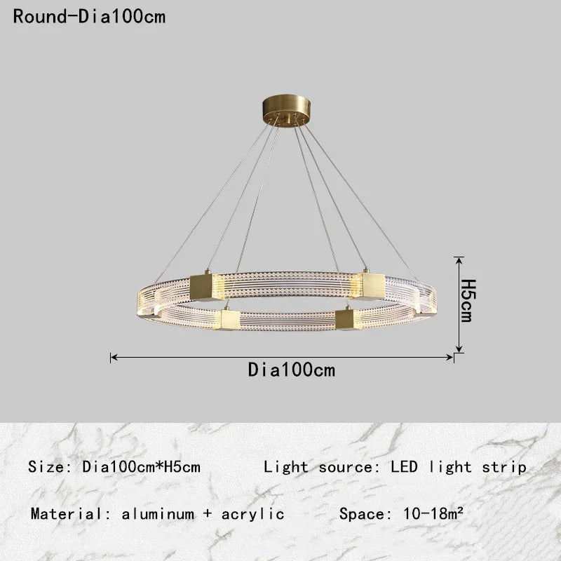 Afralia™ LED Chandelier with Acrylic Lampshade for Living Room Dining Bedroom Lighting