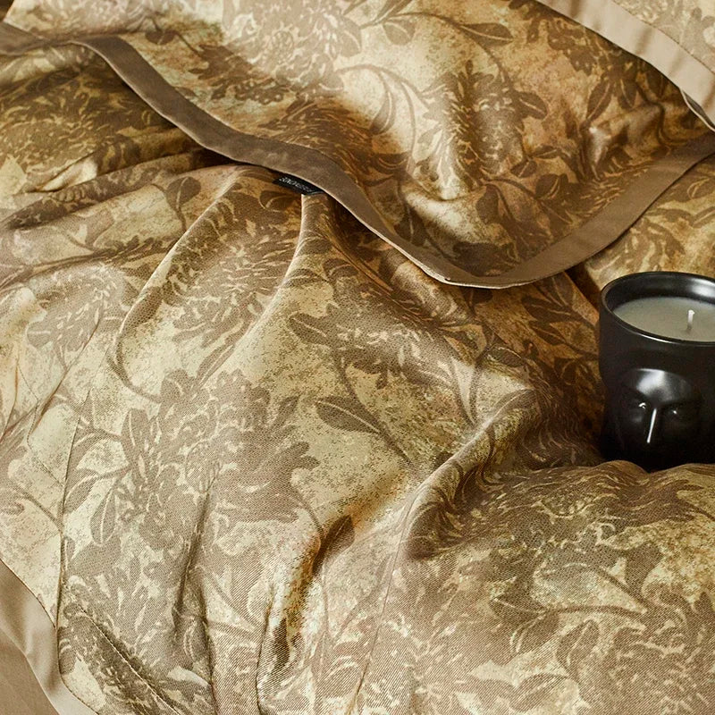 Afralia™ Cotton Bedding Set King Queen Full Print Sheet Cover Pillowcase Linens