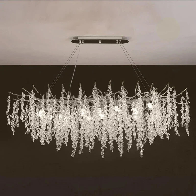 Afralia™ Luxury Crystal Chandelier LED Pendant Light for Home Decor and Lighting