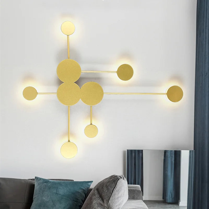 Afralia™ Nordic Minimalism LED Wall Lights for Bedroom, Living Room, Restaurant, Bar — Black Gold