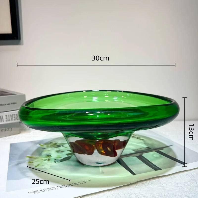 Afralia™ Clear Fruit Tray Vase: Double Color Transparent Terrarium for Home Decor