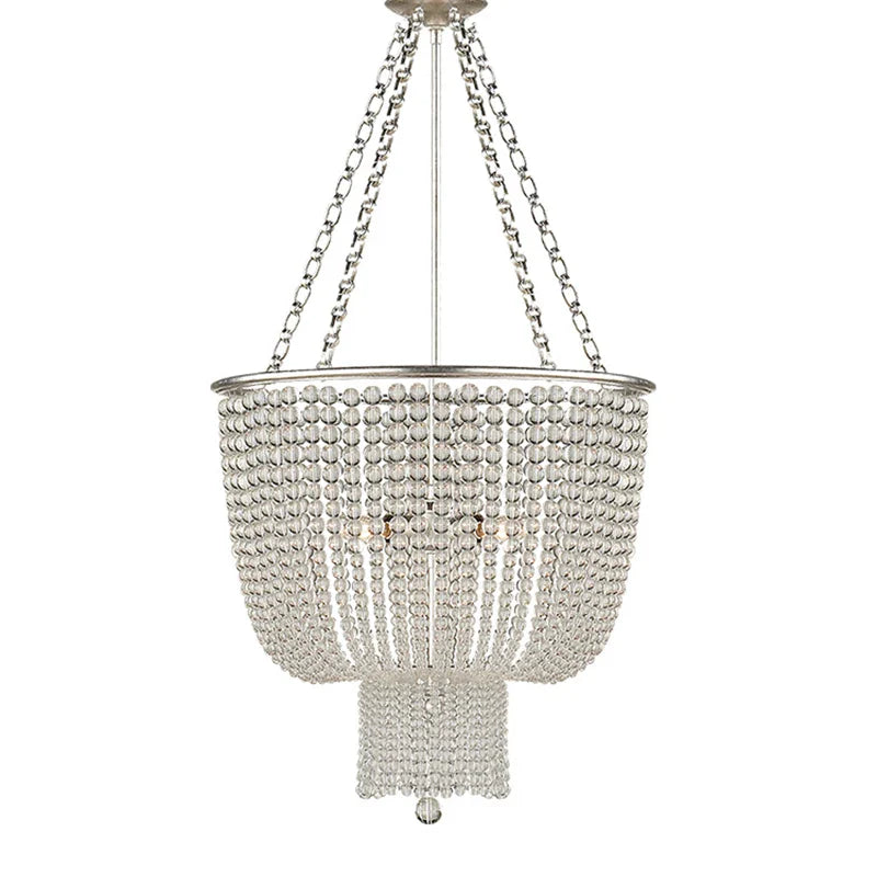 Afralia™ Wooden Bead Pearl Chandelier E14 LED Pendant Light for Modern Living Spaces