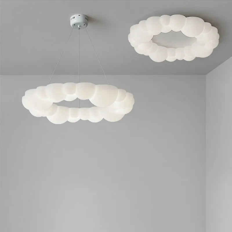 Afralia™ Cloud Living Room Ceiling Lamp Bedroom Light Simple Restaurant Designer Atmospheric Cream Wind