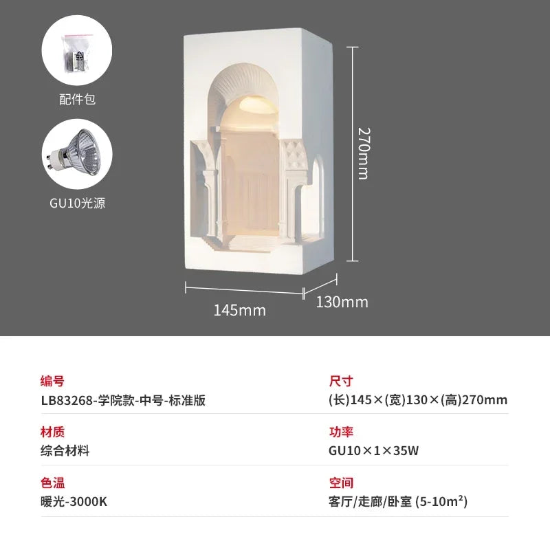 Afralia™ Embedded Night Light Gypsum Corner Wall Sconces for Corridor Stair Background