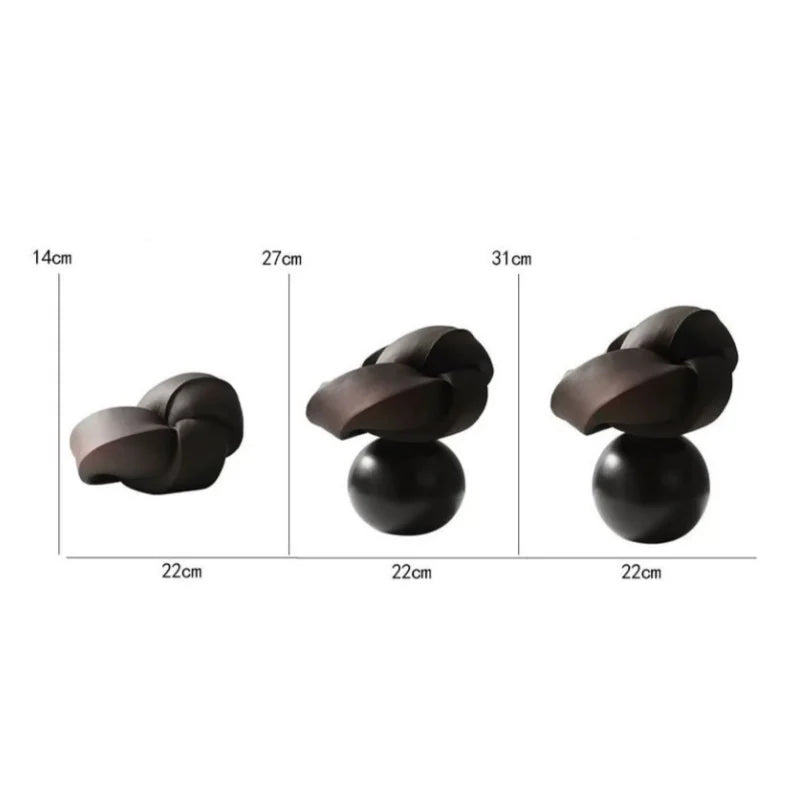 Afralia™ Silver Knot Twist Abstract Geometry Decor Figurine