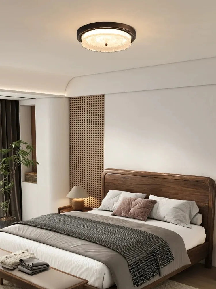 Afralia™ Retro Bronze Glass Ceiling Lamp for Bedroom Living Room Decor