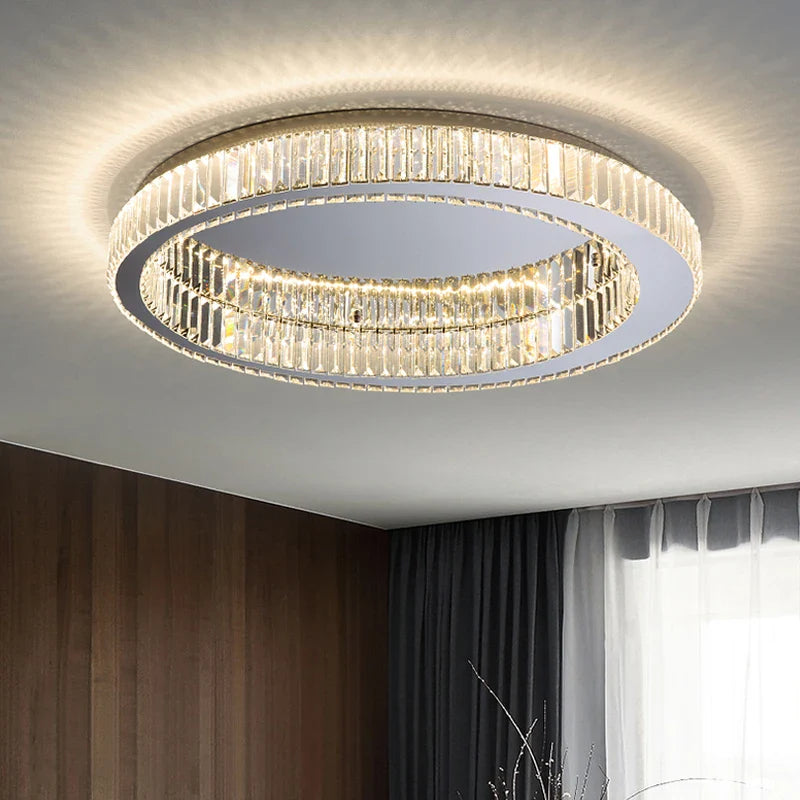 Afralia™ Crystal LED Ceiling Chandelier for Home Living Room Bedroom Lighting