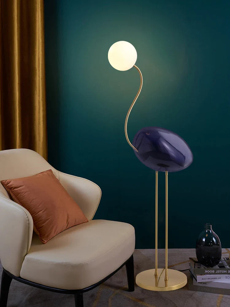Afralia™ Flamingo Corner Floor Lamp | Nordic Design Luxury Art Decor | LED E27 | Vertical Stand