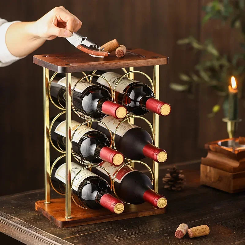 Afralia™ Wine Bottle Display Stand Rack Holder Storage Shelf Accessories Stand