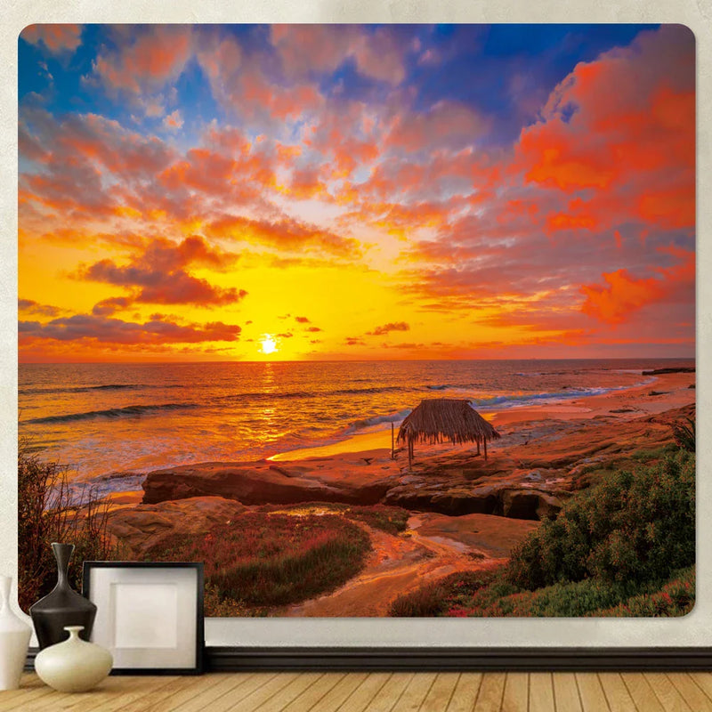 Afralia™ Sunset Sea Mandala Tapestry - Hippie Boho Wall Hanging