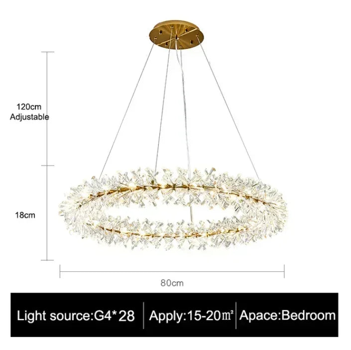 Afralia™ Luxury Crystal Chandelier: Modern LED Round Ceiling Lamp