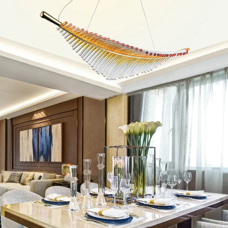 Afralia™ Leaf-Shaped Dining Table Chandelier | Art Decor Room Lustres